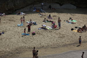 Aquitaine, beach, Biarritz, day, elevated, France, people, spring, sunbathing, sunlight, sunny, sunshine