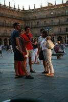 Castilla y Leon, casual, caucasian, day, eye level view, group, people, plaza, Salamanca, Spain, summer, sunlight, sunny, sunshine