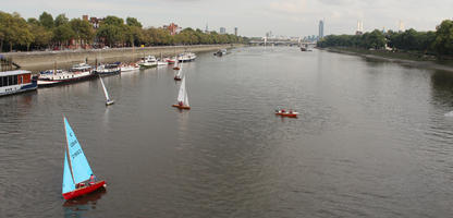 autumn, boat, day, diffuse, diffused light, elevated, England, London, river, The United Kingdom