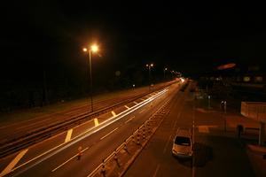 artificial lighting, car, elevated, England, evening, London, road, The United Kingdom