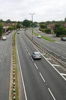 car, day, elevated, England, grass, guardrail, London, natural light, road, The United Kingdom, vegetation