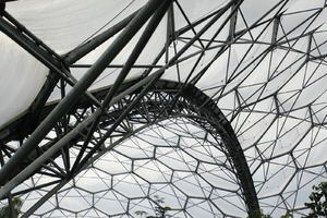 autumn, below, ceiling, day, diffuse, diffused light, Eden Project, England, glass, The United Kingdom