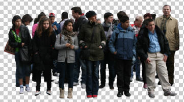 casual, crowd, cutout, cutout groups, cutout people, day, eye level view, front, group, natural light, people, standing