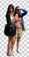 caucasian, couple, cutout, cutout couples, cutout people, day, eye level view, front, people, standing, summer, sunny, woman