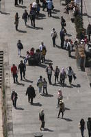 crowd, day, direct sunlight, elevated, people, Porto, Porto, Portugal, promenade, spring, standing, sunny, walking