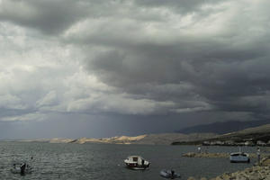 cloud, Croatia, day, eye level view, jetty, overcast, pier, seascape, storm, summer