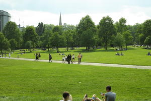 day, elevated, England, grass, Hyde Park, London, park, people, sitting, spring, sunny, The United Kingdom, vegetation