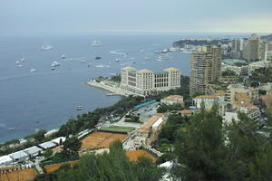 above, ambient light, boat, coastline, day, Monaco, Monaco, natural light, seascape, yacht