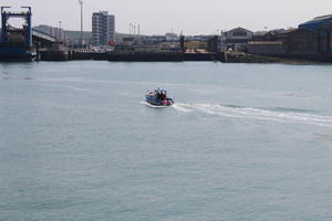 boat, Boulogne-sur-Mer, day, elevated, France, harbour, industrial, Nord-Pas-de-Calais, seascape, spring, sunny