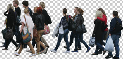 autumn, casual, caucasian, cutout, cutout groups, cutout people, day, diffuse, diffused light, eye level view, group, people, side, summer, walking