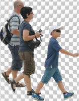 casual, caucasian, Croatia, cutout, cutout groups, day, eye level view, family, hat, natural light, summer, tourist, walking