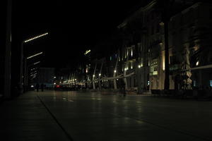 artificial lighting, Croatia, eye level view, night, outdoor lighting, pavement, Split, Splitsko-Dalmatinska, winter