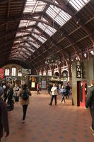 ceiling, Copenhagen , crowd, day, Denmark, eye level view, Kobenhavn, people, station, sunny, winter