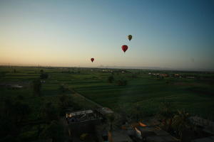 aerial view, balloon, dusk, East Timor, Egypt, Egypt, palm, vegetation