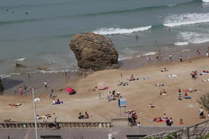 Aquitaine, beach, Biarritz, day, elevated, France, people, seascape, spring, sunbathing, sunlight, sunny, sunshine