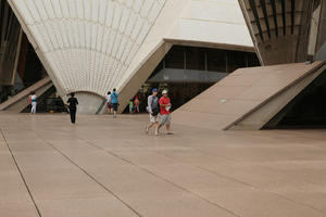 ambient light, asian, Australia, day, diffuse, diffused light, eye level view, group, natural light, New South Wales, overcast, pavement, people, summer, summer, Sydney, Sydney Opera House, tourist