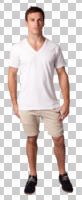 casual, caucasian, cutout, cutout men, cutout people, day, diffuse, diffused light, eye level view, front, male, man, standing, summer