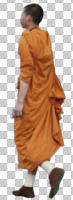 asian, cutout, cutout men, cutout people, day, eye level view, male, man, monk, natural light, side, walking