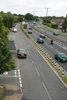 car, day, elevated, England, guardrail, London, natural light, road, The United Kingdom, vegetation