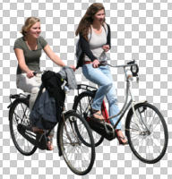 casual, caucasian, couple, cutout, cutout couples, cutout people, cycling, day, eye level view, front, summer, sunny