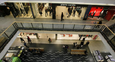 artificial lighting, elevated, indoor lighting, interior, Krakow, Malopolskie, Poland, shop, shopfronts, shopping centre