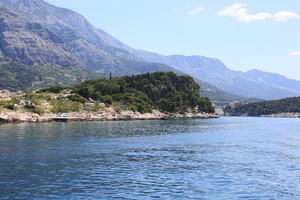 coastline, Croatia, day, eye level view, Makarska, mountain, seascape, Splitsko-Dalmatinska, summer, tree, vegetation