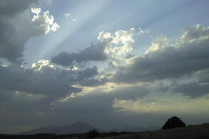 Andalucia, cloud, dusk, evening, eye level view, San Pedro, sky, Spain, summer, sun glare