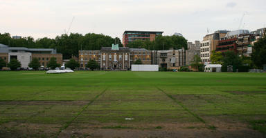 cityscape, day, diffuse, diffused light, England, eye level view, grass, London, park, summer, The United Kingdom