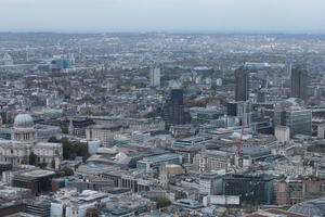 aerial view, city, day, diffuse, diffused light, England, London, overcast, The United Kingdom, urban, winter