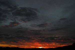 cloudy, dusk, dusk, eye level view, open space, Poland, sky, sunset, sunset, Wielkopolskie, winter, Wolsztyn