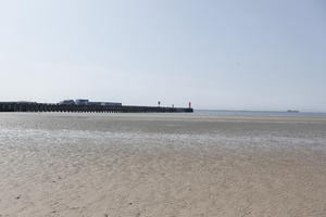 beach, Boulogne-sur-Mer, day, eye level view, France, Nord-Pas-de-Calais, pier, spring, sunny