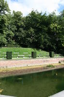 Belgium, Brussels, day, eye level view, grass, hedge, natural light, park, pond, summer, tree, vegetation