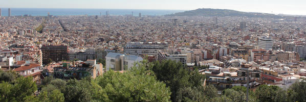 autumn, Barcelona, Cataluña, cityscape, day, elevated, Spain, sunny